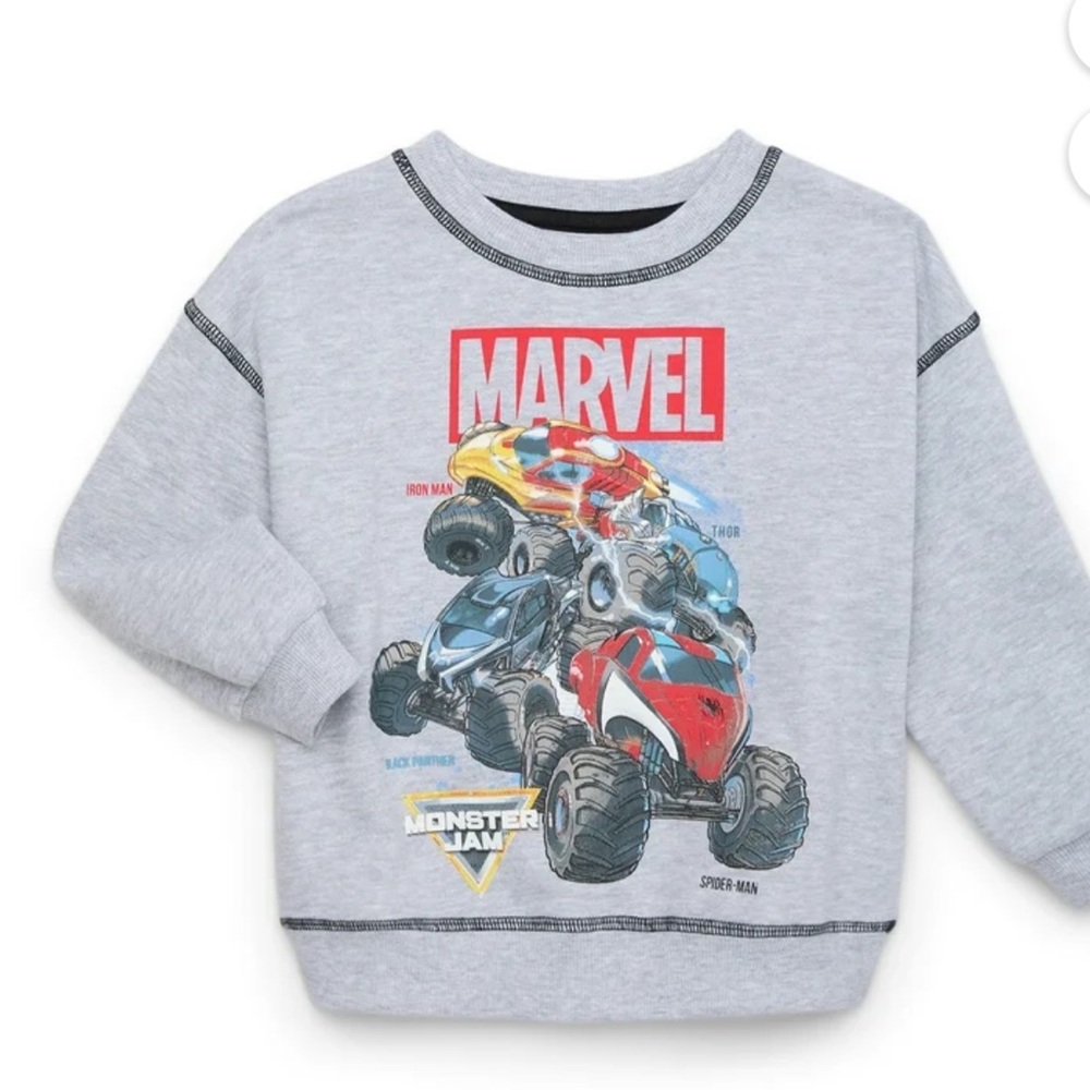 NWT Marvel monster jam sweatshirt size 12 months